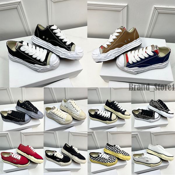 Diseñador Maison Mihara Yasuhiro Zapatos de lona casuales Peterson OG Zapatos de disolución baja Lujo Verde Negro Blanco Suela gruesa Hombres Mujeres Zapatillas deportivas