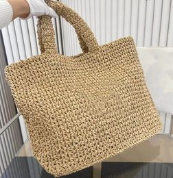 Femme paille plage sacs sac de designer crochet sac fourre-tout sac à main de luxe sacs à main sac à main brodé lettre rayé fourre-tout TOP 2024