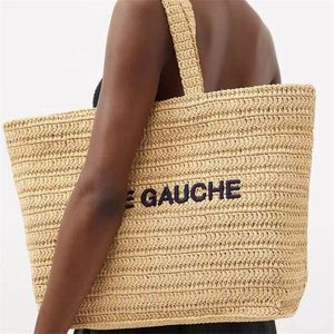 Mode Rive Gauche Raffias Straw shopper emmertas Luxurys Handtas Dames Crossbody Grote strandontwerper Tas Heren Zomer Weefkoppeling Bagage Bagage Schoudertas Zakken