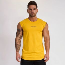 Designer Male Muscle Fitness Brother Sports d'été Débardeur pour hommes Fitness Running T-shirt sans manches Slim Fit Vêtements d'entraînement