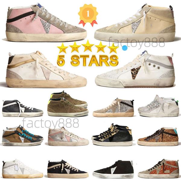 Designer Man Casual Shoe New Italie Brand Femme Sneakers Super Star Shoes Luxury Sequin Classic White Do Old Dirty High-Top Sneakers Tailles 35-46
