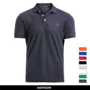 Designer man polo shirts shirt heren casual herten borduurwerk 35% katoenen polo shirt mannen korte mouw polo mannen casual stand kraag top