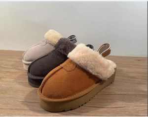 Designer homme femmes hiver bottes de neige pantoufles doux confortable en peau de mouton garder au chaud pantoufles plate-forme chaussures fille belle gif8h5