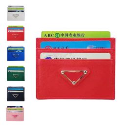 Triangle Card Holder Luxurys Purse Designer Card Portefeuille Passeport en cuir Holders Pink Pink Carte Holder Mini Coin Gurse Menti