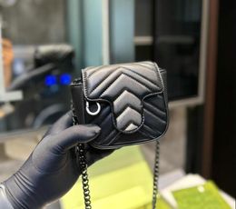 designer Marmont miniväska fyrkantig kedja axelväska lyxiga handväskor crossbody plånböcker läder handväska cross body väska