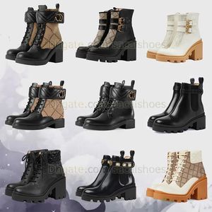 Designer Martin-laarzen met doos Hoge hak enkellaars Hoge leren laars Woestijnlaars Rits gevechtslaars Veterlaars Platformlaars Dames rubberen zool Sneeuwlaars Oxford schoen