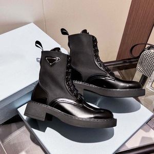 designer martin desert boots bottes à talons hauts bottes en cuir pour femmes vintage lettre boucle tissu bottes plates classiques bottes de moto semelle épaisse taille 35-40 nouveau