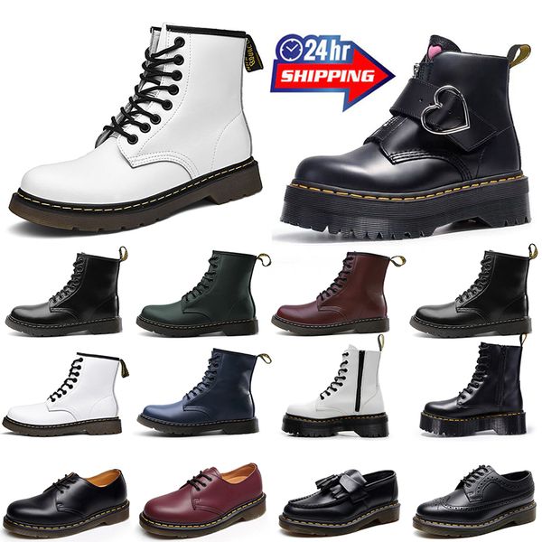 Diseñador Martins Boots Boot Martin Hombres Mujeres Zapatillas de deporte de lujo Cuero Clásico Tobillo Botines cortos Negro Blanco Borwn Invierno Nieve Zapatos cálidos al aire libre