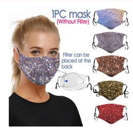 Designer Masks 3D Printing Sequin Mouth Masqueur Masquerade Crystal Veil Decoration Club Bling Gold Glitter Face Dust Cover Party
