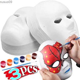 Designer Maskers 3 STKS DIY Volledige Gezicht Witte Maskers Halloween Kostuums DIY Blanco Papier Schilderen Masker Dans Ghost Cosplay Masque Party masker Mannen Dames