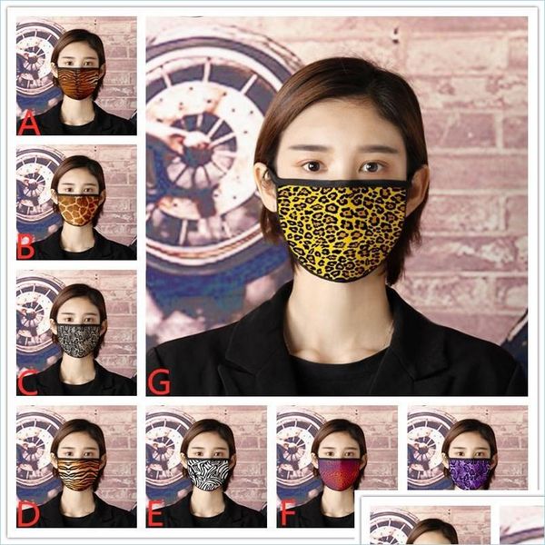 Designer Masques Animal Texture Masque Adt Enfants Coupe-Vent Antipoussière Visage 3D Imprimé Coton Masques Réutilisable Peut Être Lavé Drop Delivery Ho Dhr1V