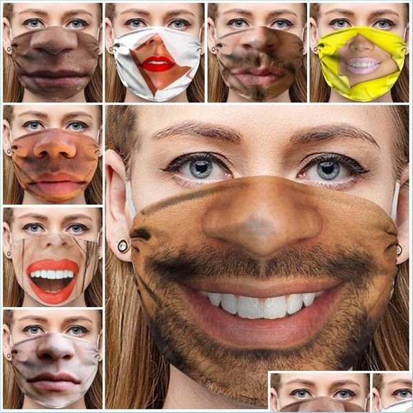 Masques de créateurs anti-fumée Mascarilla respirateur anti-poussière masques lavables pour le visage impression festival décoration du visage protection quotidienne dans Dhw5P