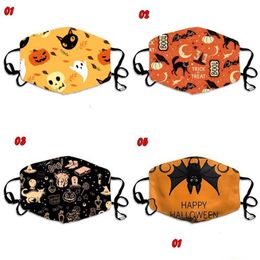 Designer Masques Chats Noirs Chauves-Souris Citrouille Fantômes Poussière Masques Happy Halloween Mascarilla Mode Lavable Mascherine Réutilisable Personnalisé Dhynn