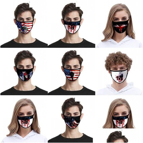 Masques de créateurs Masques noirs Masques Amérique Drapeaux Eagle Animaux Masque Respirateur Homme Mascarilla Jeunesse Tissu Mode Lavable Été 2 2Zj Dhhty