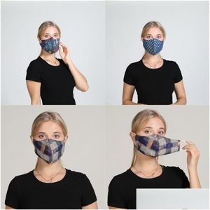 Masques de créateurs respirants lavables respirateurs réutilisables masques de fleurs bleues anti-poussière pur coton bouche mascherine sans filtres P Dhgarden Dhkxd