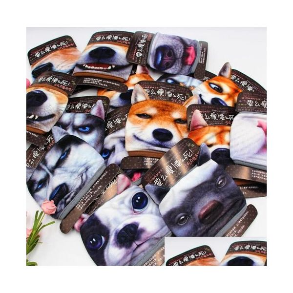 Máscaras de diseño Cachorro de dibujos animados Perro mascota Husky Expresión Mascarilla de algodón Er Adt Adolescente con ranuras para las orejas Lavable Reutilizable Fiesta de disfraces Dhysr