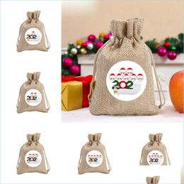 Designer maskers Creative Christmas Gift Bag Organic Heavy Duty Canvas 10x14cm Family Candy For Kids Drop Delivery 2021 Home Bdesports DHPYA