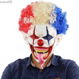 Masques de créateurs Creepy Scary JingleJangle Joker Clown Costume Masque Latex Halloween Clown Masque Adulte Fantôme Fête Masque Fournitures Décoration