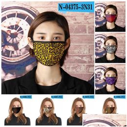 Máscaras de diseñador Mascarilla a prueba de polvo Respirador lavable Mascarilla reutilizable Ventilación antihumo Mujer Hombre Textura animal Dhgarden Dhsa7