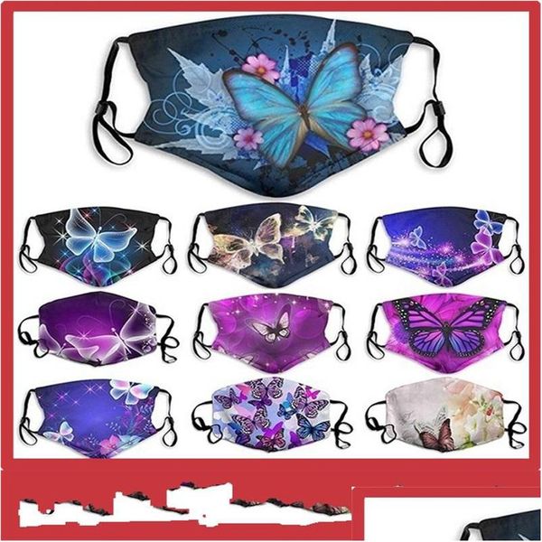 Designer Masques Masque Visage Mode Coton Papillon Imprimer Réutilisable Adt Réglable Doux Respirant Anti Poussière Brouillard Bouche Masques 20211 Q2 D Dhy6D