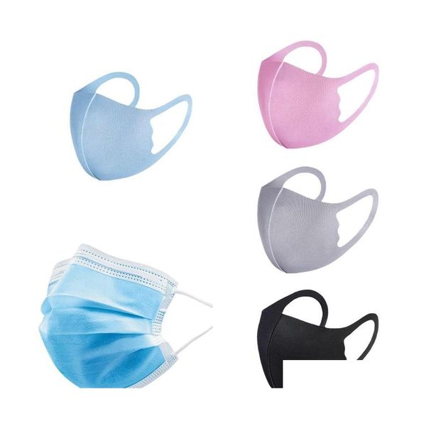 Designer Masques Masque Visage Bouche Adt Enfants Garçon Er Pm2.5 Respirateur Antipoussière Anti Poussière Lavable Réutilisable Glace Soie Coton Enfant Masques Dh Dhzr5