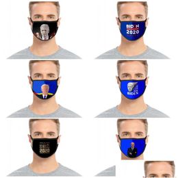 Máscaras de diseñador Moda Paño Mascarilla Reutilizable Respirador A prueba de polvo Mascarilla Impresión 3D Voto Joe Biden Nosotros Presidencial Dhgarden Dhqm8