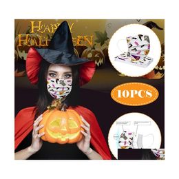 Masques de créateurs Mode Masques jetables Halloween Adt Enfants Modèle de dessin animé Protection quotidienne Prévention Masque non tissé HH93307 17 Dhwrb