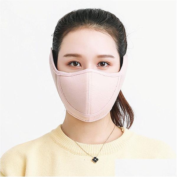 Máscaras de diseñador Moda Mascarilla Colores puros Estilo de vendaje abierto Oído Nariz Boca Máscaras Deporte Anti viento Prueba de polvo Mascherine 5 Dhgarden Dhgoy