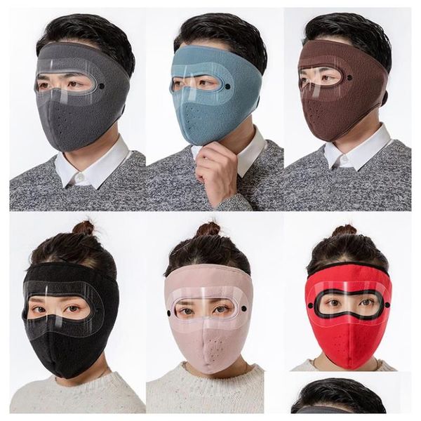 Designer Masques Fl Masque Avec Des Lunettes Réchauffeur D'oreille Coupe-Vent Ski Polaire Anti-Poussière Cyclisme En Plein Air Randonnée Cam Warm Gear Pour Hommes Wom Dht7C