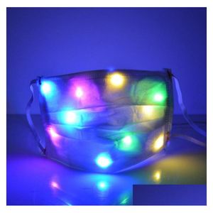 Máscaras de diseño Glowpartyco Led Rave Face Mask Colorf Light Up Glowing Costume Er para festivales, fiestas, bares de baile. Gota de entrega H Dhy0P