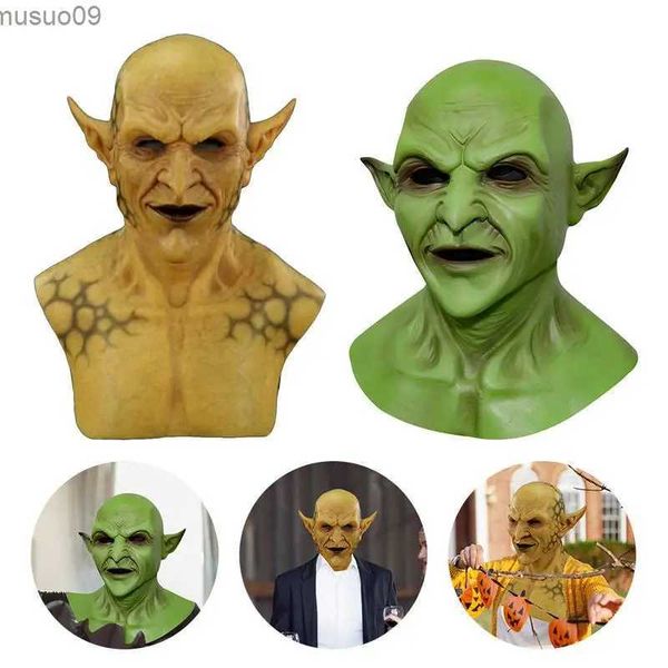 Máscaras de diseñador Halloween Diablillo amarillo Máscara de demonio Juego oscuro Diablillo verde Máscara gótica Malvado Cosplay Mascarada Vestido de fiesta Top Realista Zombie Headwear