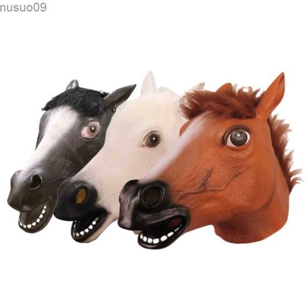 Máscaras de diseñador Máscara de cabeza de caballo Burro Pingüino Divertido Cara completa Máscara de látex Animal Novedad Halloween Rave Cosplay Disfraz de mujer adulta