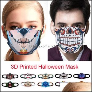 Designer Masks HuisKee Organisatie Home GardenHalloween Spoof Skeleton Fashion Ice Cotton Face Custom Black ADT 3D Gedrukt Masker Drop Del