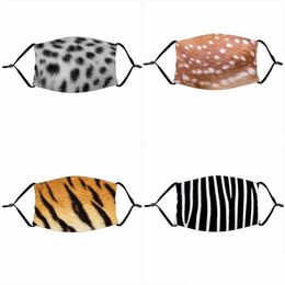 Designer maskeert mascherine luipaard printslangen met filterstuk stof gezichtsmaskers tijger herten mode herbruikbaar masker ADT kinderen dhwrp