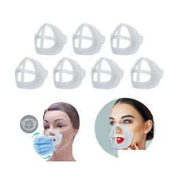 Designer Masques Masque Support Pp 3D Visage Cadre De Support Intérieur Respiration Confortable Lavable Réutilisable 5Pcs / Pack Clear Drop Delivery Hom Dhgx9