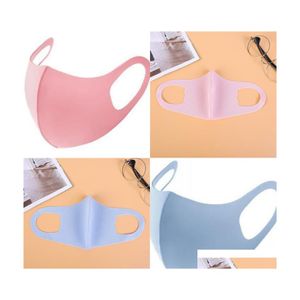 Designer Masques Bouche Glace Masque Anti Poussière Visage Er Pm2.5 Respirateur Antipoussière Antibactérien Lavable Réutilisable Soie Coton Masques Outils I Dhx7E