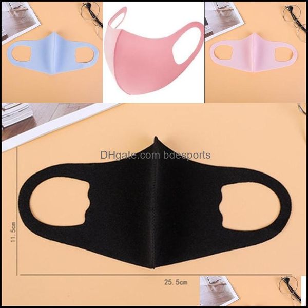 Masques de créateurs Bouche Masque de glace Anti-poussière Visage PM2 5 Respirateur Anti-poussière Antibactérien Lavable Masques de coton de soie réutilisables Adt Enfant Dhnwy