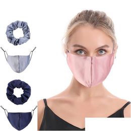 Designer maskers Pure Color Hair Rope Mask 2 -pc's/Set Elastische band Vrouwen Winter Warm Dust Masator Haren Ring ER Accessoires 2 DHXM6