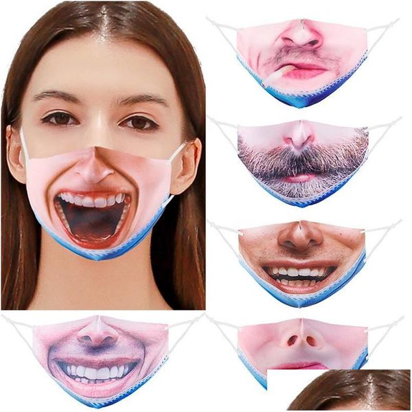 Masques de créateurs réutilisables anti-poussière coton bouche masque lavable impressions drôles visage ER livraison livraison maison jardin ménage organisation Dhg1P