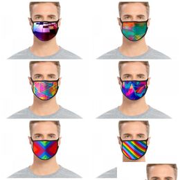 Máscaras de diseñador Respirador reutilizable Mascarilla a prueba de polvo Mascarilla anti humo Mascarilla facial Adt Niños Rainbow Carnival Night Mtic Dhgarden Dhp4J