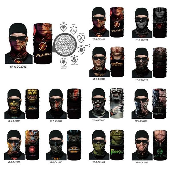 Máscaras de diseño Deportes Turbante mágico Personajes de películas Impresión digital Ciclismo Ciclismo sin costuras Mágicos Turbantes Variable LLB9982