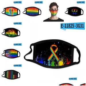 Designer maskers Sunsn Aspirator stofdichte mascarilla wasbare gezichtsmaskers unisex regenboog kleur festival ijs zijden silk us vlag han dhgarden dhgul