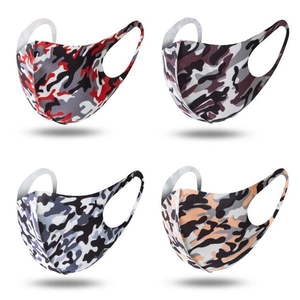 Masques de concepteur Camouflage élastique lavable bouche camo imprimé Earloop Respirator Dust Filtrition face pour l'homme et la femme