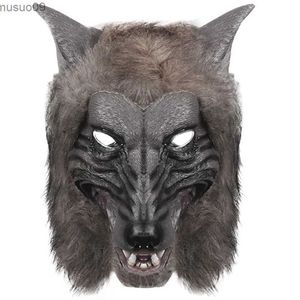 Designer Maskers Weerwolf Hoofddeksels Kostuum Masker Levensecht Wolf Masker met namaakbont Halloween Masker voor volwassenen Cosplay Prop Dierenhoofddeksel