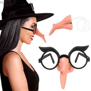 Masques de créateurs Nez de sorcière Halloween Sorcière Méchante Faux Lunettes à nez long Cadre Cosplay Party Maquillage Costume Accessoires Accessoires