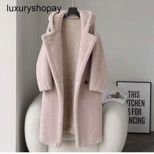 Designer Maxmaras Teddy Bear Manteau Femmes Cachemire Manteaux Laine Hiver 2024 Nouveau Mouton Coupe Polaire Fourrure Intégrée Agneau À Capuchon Medi N9KO N9KO