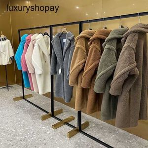 Designer Maxmaras Teddybeerjas Dames Kasjmierjassen Wol Winter Max Camel Fleece Bontoverzicht Hoogwaardige lange mouwen Verlengd w XDT6 R5WT