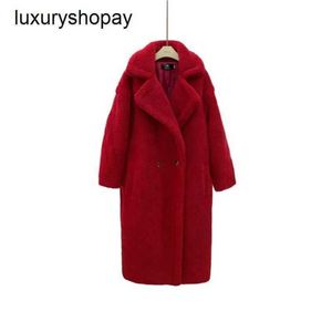 Designer Maxmaras Teddy Bear Manteau Femmes Cachemire Manteaux Laine Hiver Star Style Song Qian Manteau En Fausse Fourrure Pour La Chaleur Européenne Et Américaine Épaissie Plus