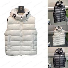 Diseñador para hombre pareja abajo chalecos para mujer cuello alto abajo chaleco chaqueta de invierno insignia bordada en el pecho chaquetas de abrigo cálidas