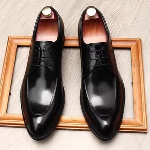 Designer Men 4396 Dress Shoes Business Casual Loafers Metal Buckle Echte ademende veter flats Lederen schoenen Britse stijl